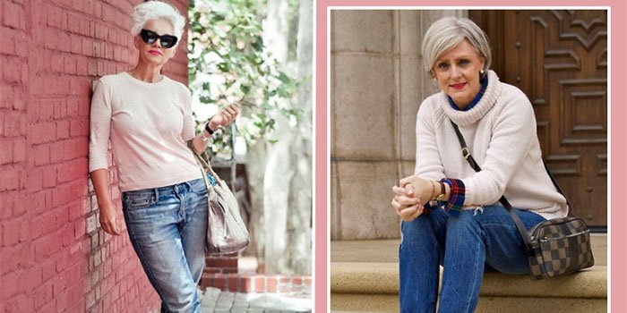 В 50 лет пора носить джинсы! 3 золотых правила, которые сделают из тебя стильную девушку.