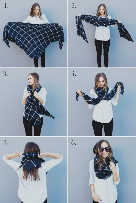 Наглядные фотоинструкции, как красиво завязать шарф, платок и палантин (17 фото)
